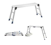VEVOR Plataforma Plegable de Trabajo, Capacidad de 226,8 kg, Altura Ajustable de 584 a 876 mm, Escalera-Taburete de 1016 x 305 mm Antideslizante, Plegable, Portátil para Hogar, Mantenimiento y Pintura