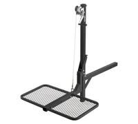 VEVOR Polipasto de Enganche con Plataforma de Elevación para Ciervos, Carga de 136 kg, Elevador de Cabrestante con Receptor de 5 cm, Eje Giratorio de 360° y Soporte Plegable para Presas en Movimiento