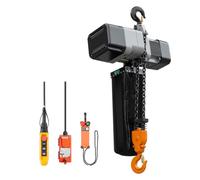 VEVOR Polipasto Eléctrico de Cadena Carga 2721 kg, Elevación de 9,1 m, Trifásico 380-415 V, 50Hz, Doble Velocidad 1,1 y 3,3 m/min, Control Remoto por Cable e Inalámbrico, G100 para Motor Garaje Taller