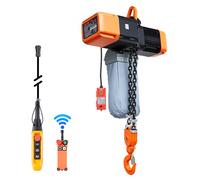 VEVOR Polipasto Eléctrico de Cadena Carga 5000 kg, Elevación de 9,1 m, Trifásico 380-415 V, 50Hz, Doble Velocidad 1,1 y 3,3 m/min, Control Remoto por Cable e Inalámbrico, G100 para Taller Garaje Motor