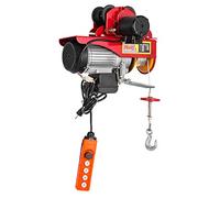 VEVOR Polipasto Eléctrico Motor de 1300 W Capacidad de 800 kg, Montacargas con Carretilla Eléctrica Cable de 12 m, Alambre de Acero Antirrotación de Alta Seguridad, Palanca de Elevación para Garaje