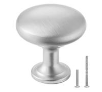 VEVOR Pomos para Gabinete, 25 uds, de Aleación de Zinc, con Forma de Hongo y Tornillos, para Cajones, Puertas, Tocadores, Gabinetes, Baño y Cocina, Estilo Versátil, Color Níquel, Ø 28 x 28 mm
