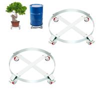 VEVOR Portabidones 250 L 2 PCS Carro Portabidones Capacidad de Carga de 454 kg Plataforma Rodante Base de Acero Herramienta Rodante 4 Ruedas Giratorias para Manipulación de Bidones Almacenes Fábricas