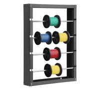 VEVOR Portacarretes de Alambre, Soporte de Pared para Carretes de Alambre de Acero Laminado en Frío con 4 Varillas Ajustables Dispensador de Cables Carga de 68 kg para Uso Industrial, Eléctrico