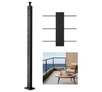 VEVOR Poste de Barandilla de Cable, 1 Pieza Postes de Barandilla 106,7 x 5 x 5 cm Poste de Riel de Cable de Acero Inoxidable SUS304 con Kit de Soporte de Montaje, Negro, 1JZLGZXHS106AWJO6001V0