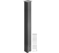 VEVOR Poste de Buzón 109,5 cm Soporte de Buzón con Recubrimiento en Polvo Soporte de Poste de Acero Q235 Poste de Montaje en Superficie para Acera y Calle de Acera Poste de Correo Universal, Negro