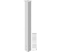 VEVOR Poste de Buzón 109,5 cm Soporte de Buzón con Recubrimiento en Polvo Soporte de Poste de Acero Q235 Poste de Montaje en Superficie para Acera y Calle de Acera Poste de Correo Universal, Blanco
