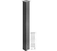 VEVOR Poste de Buzón 109,5 cm Soporte de Buzón con Recubrimiento en Polvo Soporte de Poste de Acero Q235 Poste de Montaje en Superficie para Acera y Calle de Acera Poste de Correo Universal, Negro