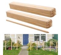 VEVOR Postes de Madera para Valla de Jardín, 50 Piezas, Postes de Madera de 19,05 x 19,05 x 914,4 mm con Púas, Estacas de Señalización para Cercas de Sedimentos, Límites de Patios y Líneas de Base