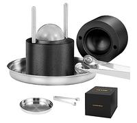 VEVOR Prensa para Bolas de Hielo 2,4" Kit de Prensa para Bolas de Hielo de Aleación de Avión para Esferas de Hielo de 60mm, Prensa para Hielo con Pinza y Bandeja de Goteo, para Whisky, Cocktail, Negro