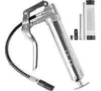 VEVOR, prensa para grasa, 3500 PSI, capacidad de 4 oz / 120 cc, prensa manual profesional, con manguera flexible de 11,65 pulgadas, 2 conectores planos s, 1 boquilla reforzada y 2 tubos de metal rígid