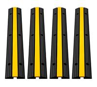 VEVOR Protector de Cables de 1 Canal, Protector de Cables de Goma termoplástica con diseño Modular para aparcamientos, almacenes, 100 x 15 x 2,5 cm, Color Negro