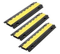 VEVOR Protector de Cables para Suelo de 2 Canales de 31 x 28 mm, Rampa de Protección de Cable Carga de Capacidad de 9979 kg, Rampa para Interiores, Exteriores, Hogar, Oficina, Almacén, 3 Piezas