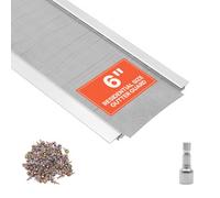 VEVOR Protector de Canalón de 152,4 mm x 14,63 m, Rejilla para Canalón de Aluminio con Malla Inoxidable, Cubierta Antihojas con Drenaje, Tornillos para Agujas de Pino, Residuos, Tejados, 12 Unidades