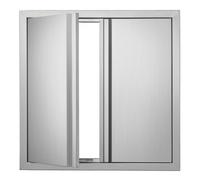 VEVOR Puerta de Acceso a Barbacoa 610 x 610 x 45 mm Puerta de Cocina Exterior Doble Puerta Empotrada de Acero Inoxidable con Manija para Isla de Barbacoa, Estación de Parrilla, Armario Exterior