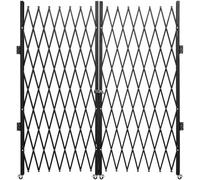 VEVOR Puerta de Seguridad Ampliable Puerta Doble Plegable 3,1 x 1,56 m Valla de Escalera de Acero Balanceo de 360° Puerta de Tijera o Puerta con Candado para el Sótano del Hogar