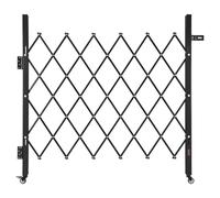 Puerta de seguridad VEVOR (individual), puerta abatible con cerradura y ruedas giratorias de 360°, puertas de acero retráctiles para exteriores, para seguridad en entradas, garajes y almacenes. Puerta