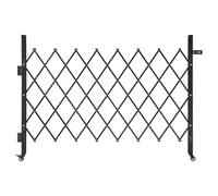 VEVOR Puerta de Seguridad Plegable Individual, Puerta Retráctil de Tijera de Acero 170 x 131 cm con Cerradura y Ruedas Giratorias de 360° para Seguridad de Entrada, Garaje, Almacén y Piscina