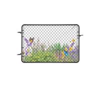 VEVOR Puerta de Valla de Eslabones de Cadena 183x122cm Panel de Valla de Eslabones de Cadena Ajustable Puerta de Valla con Revestimiento de Plástico para Abertura de Valla, Negro, Posts No Incluido