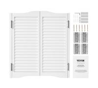 VEVOR Puertas Batientes para Cafetería, Puertas con Arco Superior de Doble Acción de Madera de Pino 805 x 28 x 900 mm con Bisagras y Herrajes para Pasillo, Cocina, Bar, Entrada de Pub, Blanco