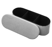 VEVOR: Puf plegable con espacio de almacenamiento (oval), reposapiés plegable y acolchado, capacidad de carga de hasta 299,37 kg, dimensiones 11 x 38 x 38 cm, baúl-puf para sala de estar, dormitorio o