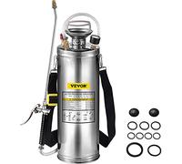 VEVOR Pulverizador a presión, 10 L, Acero Inoxidable, pulverizador de jardín, con válvula y manómetro, Adecuado para casa, jardín, vehículos turísticos, vehículos Especiales, Barcos, Limpieza de