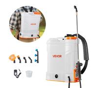 VEVOR Pulverizador de Mochila a Batería, Pulverizador Eléctrico de Mochila Portátil de 12 L con 2 Varillas Retráctiles y 5 Boquillas, Ajustable de 0-90 PSI, 2 Horas de Autonomía para Jardín, Césped