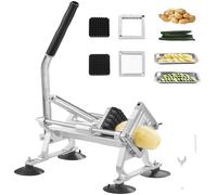 VEVOR - Rallador comercial para verduras, rallador para frutas de 1/4", 3/8" y 1/2", cortador de verduras de acero inoxidable y aleación de aluminio, rallador manual con base antideslizante, ideal par