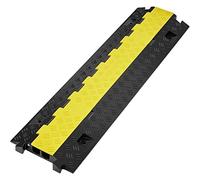 VEVOR Rampa de Protección de Cable 1 Pieza 2 Vías Canaleta Pasacables de Suelo 3,05 x 2,79 cm Protector de Cables de TPU y TPR Carga de 10,000 kg/Eje Cubiertas de Suelo para Cables Negro y Amarillo