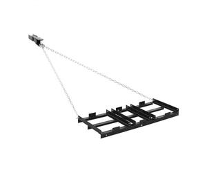 VEVOR Rastrillo Nivelador de Césped de Caminos de Entrada 122 x 50 cm, Cadena de 183 cm, Nivelador de Tierras Agrícolas de Acero, Herramienta de Nivelación para ATV, UTV, Tractor de Césped de Jardín