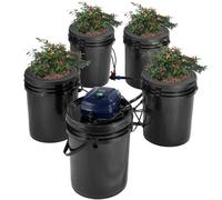Sistema de cultivo hidropónico VEVOR RDWC, kit de cultivo hidropónico con sistema de goteo superior, cultivo de aguas profundas con recirculación, incluye 4 abrazaderas y 1 depósito, con bomba de aire