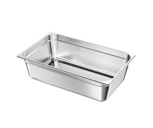 VEVOR Recipiente Gastronorm para Hotel, Tamaño Completo, 1 ud, 20,5 L, Reutilizable, Inoxidable, Bandeja para Empanizar, para Fiestas, Restaurantes, Hoteles y Bufés, 530 x 327 x 146 mm, Plata