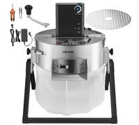 VEVOR Recortadora de Cogollos Eléctrica 370 mm con Cuchilla de Acero Inoxidable Cortador Hidropónico en Seco y Húmedo con Tapa Transparente y Bolsa de Recolección para Brotes, Hierbas Aromáticas
