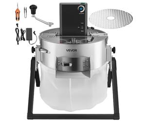 VEVOR Recortadora de Cogollos Eléctrica 370 mm con Cuchilla de Acero Inoxidable Cortador Hidropónico en Seco y Húmedo con Tapa Transparente y Bolsa de Recolección para Brotes, Hierbas Aromáticas