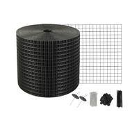 VEVOR Rejilla de Protección de Paneles Solares en Rollo 15,2 cm x 30,5 m Kit de Enrejado Antipájaros 100 Bridas de Acero Inoxidable Revestimiento de PVC Inoxidable Malla Metálica de 12 mm