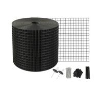 VEVOR Rejilla de Protección de Paneles Solares en Rollo 15,2 cm x 30,5 m Kit de Enrejado Antipájaros 100 Bridas de Acero Inoxidable Revestimiento de PVC Inoxidable Malla Metálica de 12,7 mm