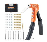 VEVOR Remachadora Manual de 23 cm, Kit Completo para Bricolaje Doméstico, con 8 Mandriles, 1 Broca Escalonada y 80 Tuercas, Medidas Métricas y SAE M3, M4, M5, M6, 6-32, 8-32, 10-24, 1/4-20 UNC
