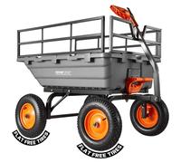 VEVOR: Remolque polivalente para jardín, carro de jardinería de alta capacidad, 800 lbs/363,6 kg, neumáticos de 10"/25,4 cm