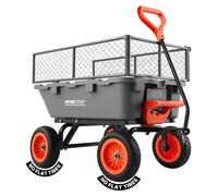 VEVOR: Remolque polivalente para jardín, carro de jardinería de alta capacidad, 800 lbs/363,6 kg, neumáticos de 10"/25,4 cm, capacidad de 800 lbs (valla metálica), neumáticos resistentes a pinchazos