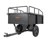 VEVOR Remolque Volquete Capacidad de Carga de 340kg Remolque Utilitario de Jardín Resistente con Laterales Extraíbles Carro de Transporte Volquete de 0,34m³ para Tractor Cortacésped ATV, 200x66x76 cm