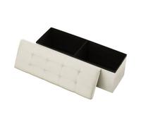 VEVOR Reposapiés Plegable Rectangular con Almacenamiento y Bolsillos Laterales, Asiento Acolchado y Plegable, Carga hasta 299,37 kg, 110 x 38 x 38 cm, para Salón, Dormitorio y Pasillo, Color Beige