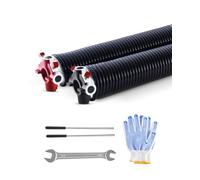 VEVOR Resortes de Torsión para Puertas de Garaje con Barras de Enrollado Antideslizantes y Guantes, Par de Φ6,35 x Φ50,8 x 787 mm, 16 000 Ciclos, Revestimiento Negro de Electroforesis para Reemplazo