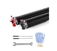VEVOR Resortes de Torsión para Puertas de Garaje con Barras de Enrollado Antideslizantes y Guantes, Par de Φ5,54 x Φ50,8 x 668 mm, 16 000 Ciclos, Revestimiento Negro de Electroforesis para Reemplazo