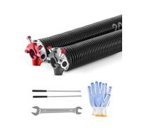 VEVOR Resortes de Torsión para Puertas de Garaje con Barras de Enrollado Antideslizantes y Guantes, Par de Φ5,26 x Φ50,8 x 618 mm, 16 000 Ciclos, Revestimiento Negro de Electroforesis para Reemplazo
