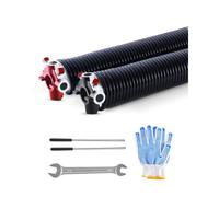 VEVOR Resortes de Torsión para Puertas de Garaje con Barras de Enrollado Antideslizantes y Guantes, Par de Φ6,35 x Φ50,8 x 787 mm, 16 000 Ciclos, Revestimiento Negro de Electroforesis para Reemplazo