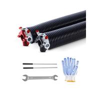 VEVOR Resortes de Torsión para Puertas de Garaje con Barras de Enrollado Antideslizantes y Guantes, Par de Φ6,35 x Φ50,8 x 889 mm, 16 000 Ciclos, Revestimiento Negro de Electroforesis para Reemplazo