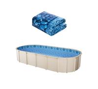 VEVOR Revestimiento para Piscina 366 x 732 cm Ovalado Cubierta para Piscinas Superposición Vinilo de Calibre Estándar Duradero Altura de Pared 122-137 cm para Piscinas Elevadas con Lados de Acero