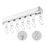 VEVOR Riel para Cortina de Techo de 2,7 m Sistema de Riel Deslizante para Cortinas con Ganchos y Herrajes, Riel Divisor de Ambientes de Montaje en Techo o Pared para Sala de Estar, Dormitorio, Blanco