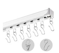 VEVOR Riel para Cortina de Techo de 3,6 m Sistema de Riel Deslizante para Cortinas con Ganchos y Herrajes, Riel Divisor de Ambientes de Montaje en Techo o Pared para Sala de Estar, Dormitorio, Blanco