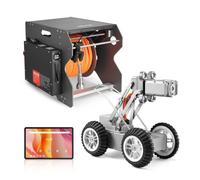 VEVOR Robot de Inspección de Tuberías de Alcantarillado, 120 m, Cámara Frontal y Trasera de 2 MP y Tableta Táctil, la de Plomería IP68 con Luces y Contador de Distancia para Tuberías Industriales